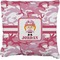 Pink Camo Faux-Linen Throw Pillow (Personalized)