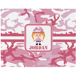 Pink Camo Woven Fabric Placemat - Twill w/ Name or Text