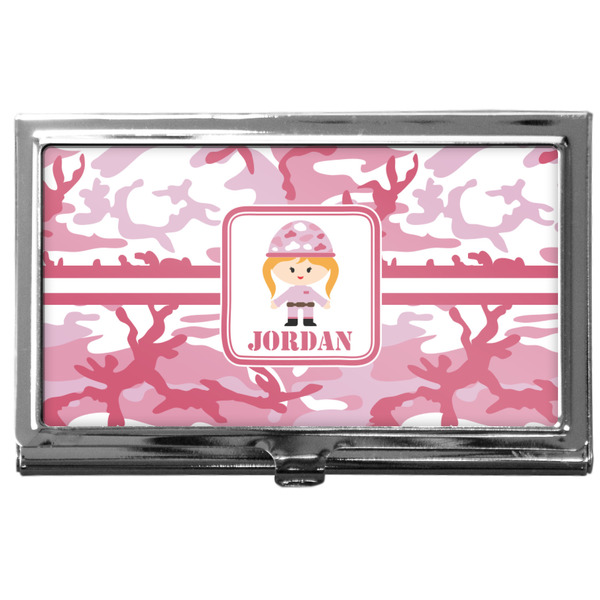 Custom Pink Camo Business Card Case