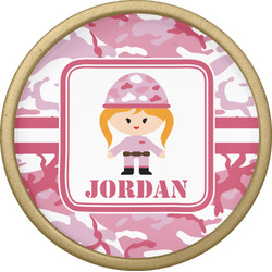 Pink Camo Cabinet Knob - Gold (Personalized)
