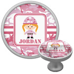 Pink Camo Cabinet Knob (Silver) (Personalized)