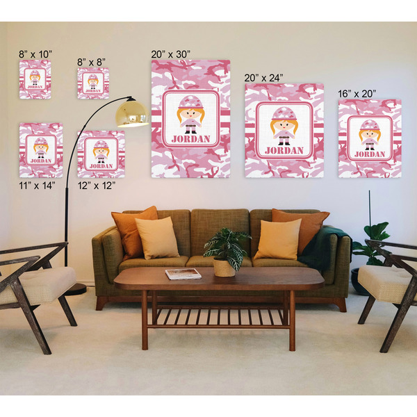 Pink Camo Canvas Prints - Multiple Sizes