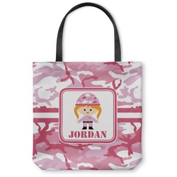 Pink Camo Canvas Tote Bag (Personalized)