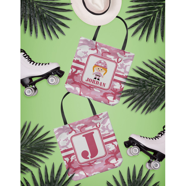 Pink Camo Canvas Tote Lifestyle Front and Back