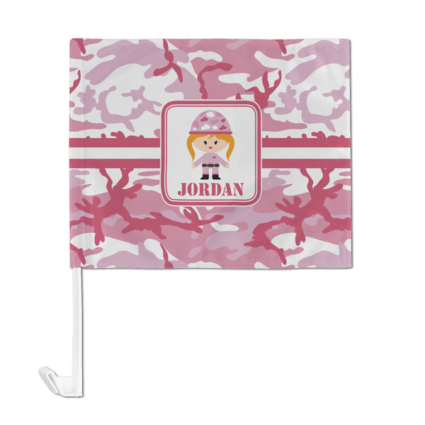 Pink Camo Car Flag - Large - FRONT