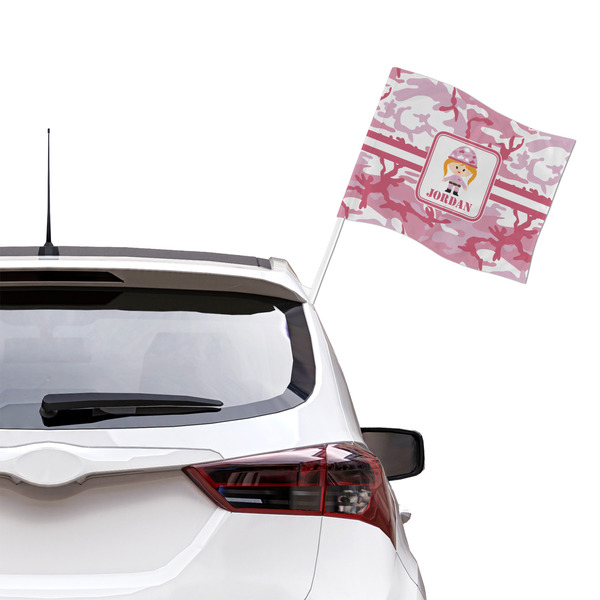 Pink Camo Car Flag - Large - LIFESTYLE