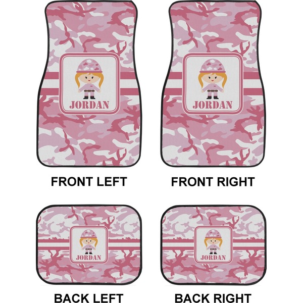 Pink Camo Car Floor Mats Set (2F + 2B)
