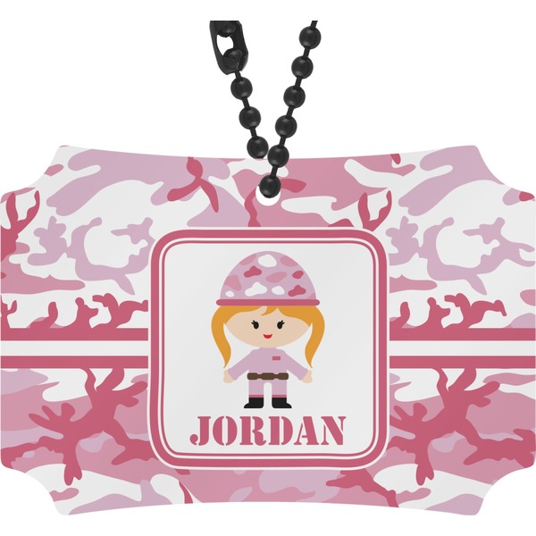 Custom Pink Camo Rear View Mirror Ornament (Personalized)