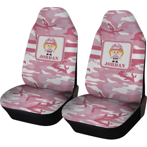 Custom Pink Camo Car Seat Covers (Set of Two) (Personalized)