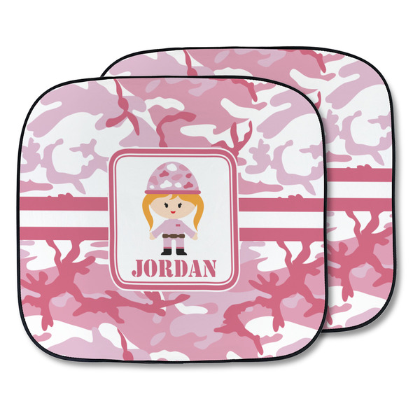 Custom Pink Camo Car Sun Shade - Two Piece (Personalized)