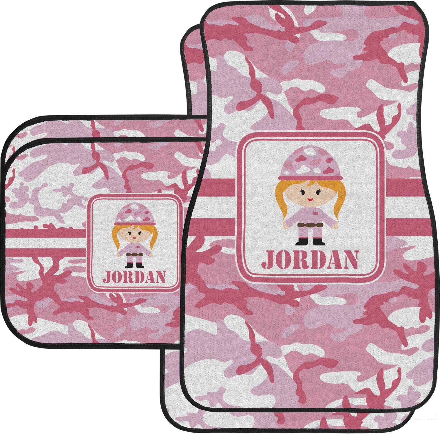 Pink Camo Car Floor Mats Front Seat Personalized Youcustomizeit