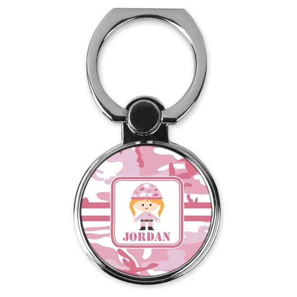 Custom Pink Camo Cell Phone Ring Stand & Holder (Personalized)