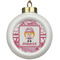 Pink Camo Ceramic Ball Ornament (Personalized)