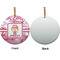 Pink Camo Ceramic Flat Ornament - Circle Front & Back (APPROVAL)