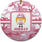 Pink Camo Round Ceramic Ornament w/ Name or Text