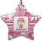 Pink Camo Ceramic Flat Ornament - Star (Front)