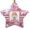 Pink Camo Star Ceramic Ornament w/ Name or Text