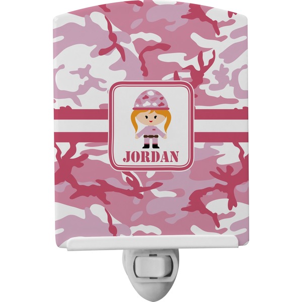 Custom Pink Camo Ceramic Night Light (Personalized)