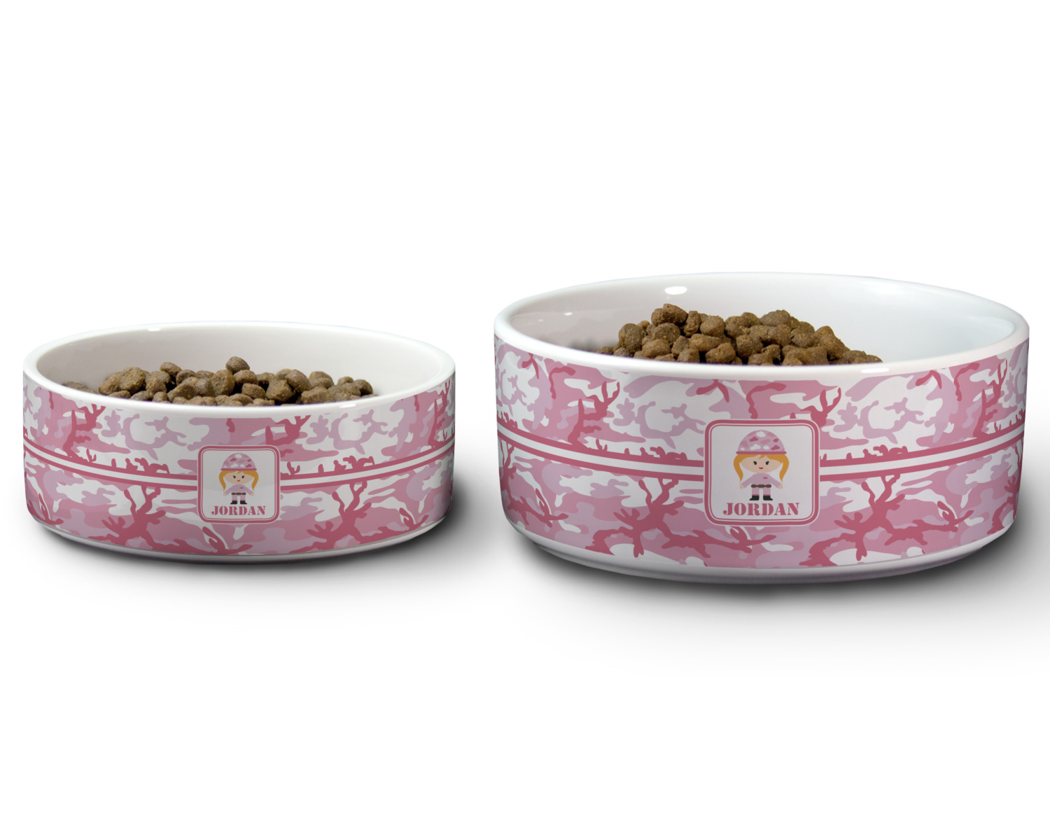 Pink Camo Ceramic Dog Bowl (Personalized) YouCustomizeIt