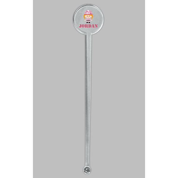 Pink Camo Clear Plastic 7" Stir Stick - Round - Single Stick