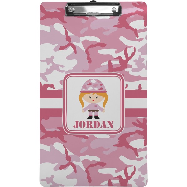 Custom Pink Camo Clipboard (Legal Size) (Personalized)