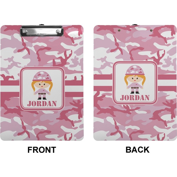 Pink Camo Clipboard (Letter) (Front + Back)