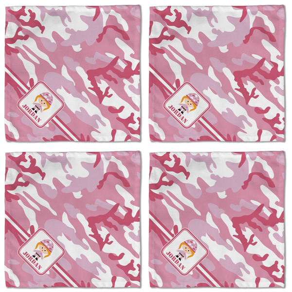 Pink Camo Cloth Napkins - Personalized Lunch (APPROVAL) Set of 4