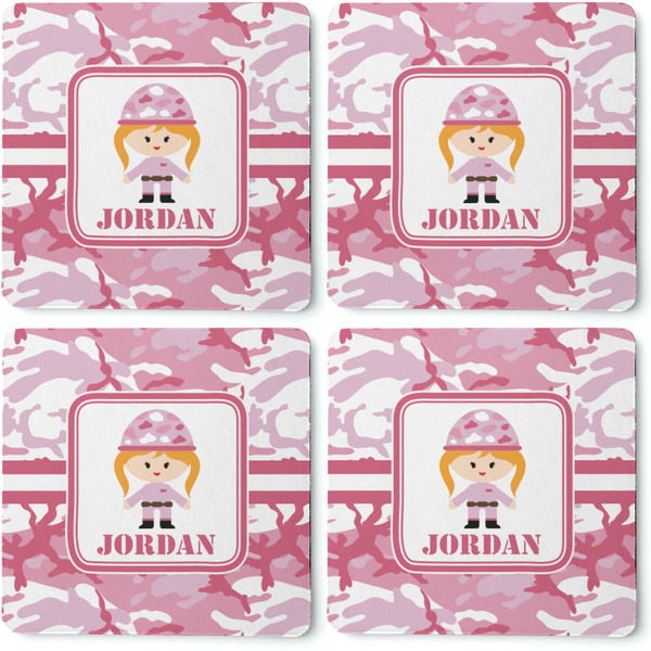 Pink Camo Coaster Rubber Back - Apvl