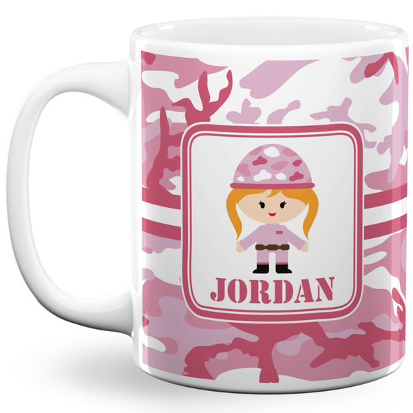Custom Pink Camo 11 Oz Coffee Mug - White (Personalized)