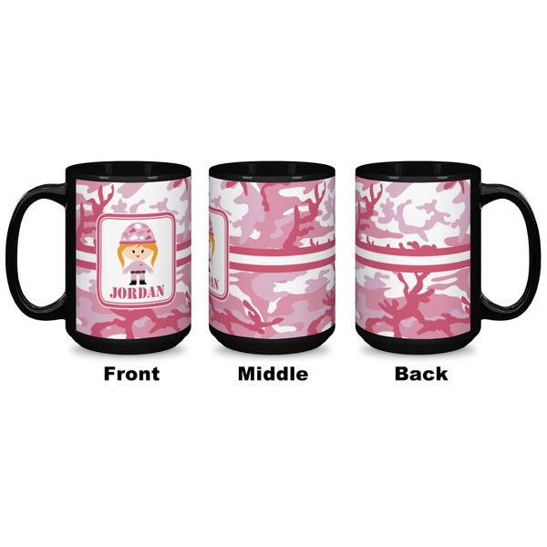 Pink Camo Coffee Mug - 15 oz - Black APPROVAL