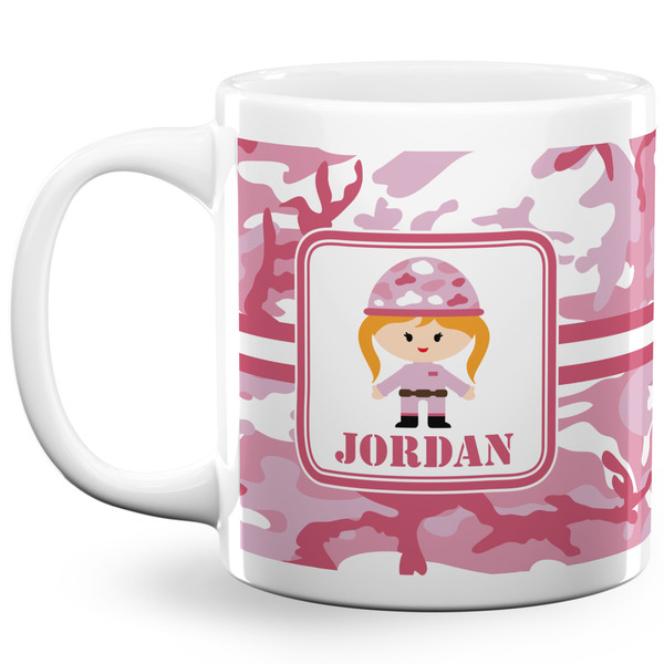 Pink Camo Coffee Mug - 20 oz - White