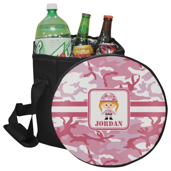 Custom Pink Camo Collapsible Cooler & Seat (Personalized)
