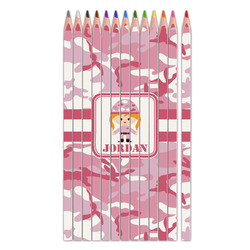 Pink Camo Colored Pencils (Personalized)