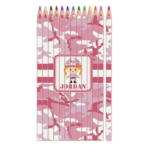 Custom Pink Camo Colored Pencils (Personalized)