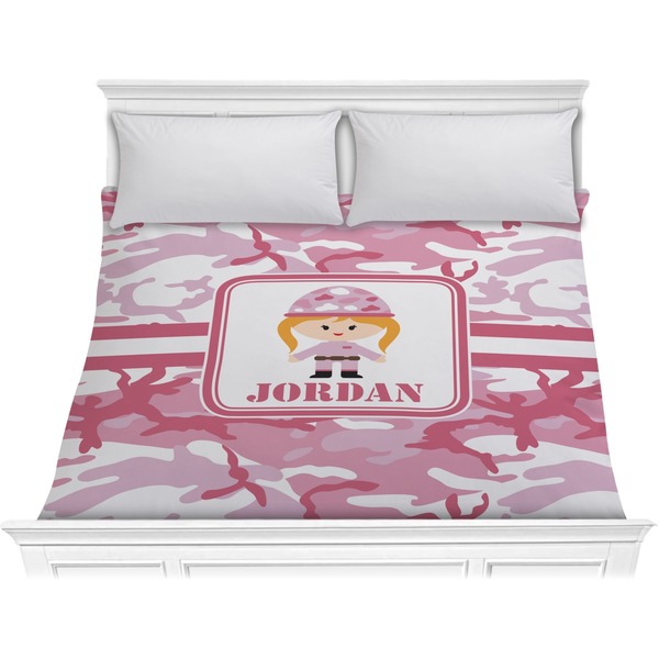 Custom Pink Camo Comforter - King (Personalized)
