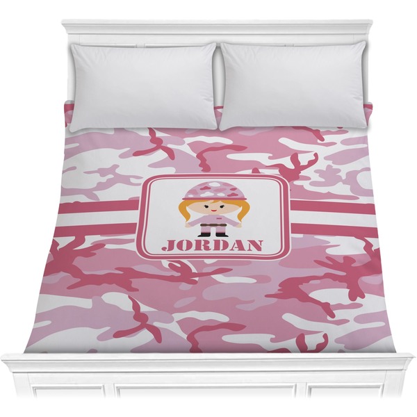 Custom Pink Camo Comforter - Full / Queen (Personalized)