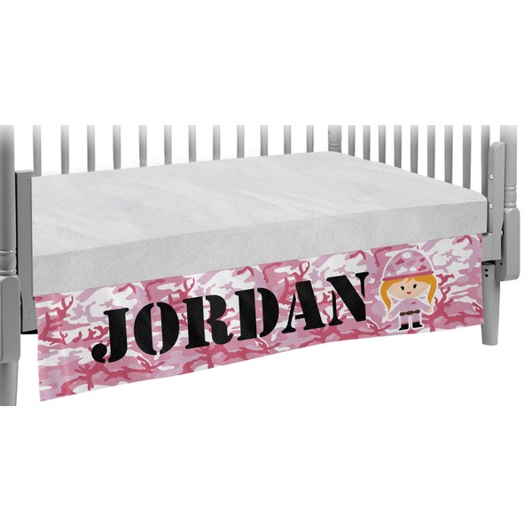 Custom Pink Camo Crib Skirt (Personalized)