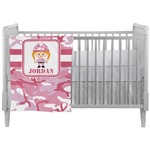 Pink Camo Crib Comforter / Quilt (Personalized)