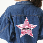 Pink Camo Twill Iron On Patch - Custom Shape - 3XL (Personalized)