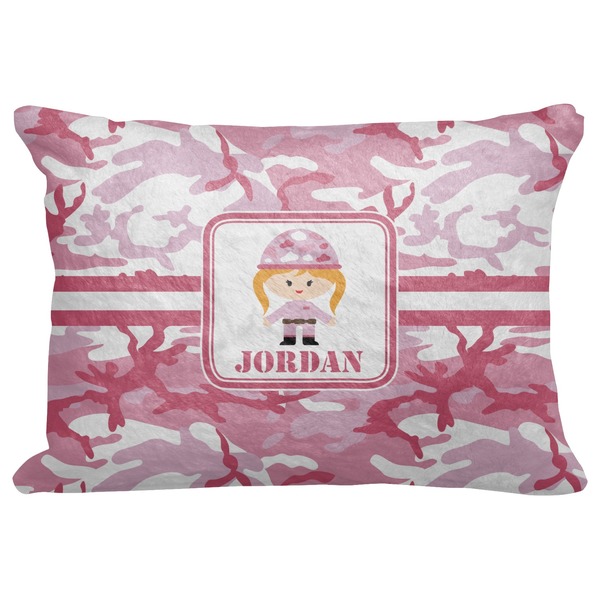 Custom Pink Camo Decorative Baby Pillowcase - 16"x12" (Personalized)