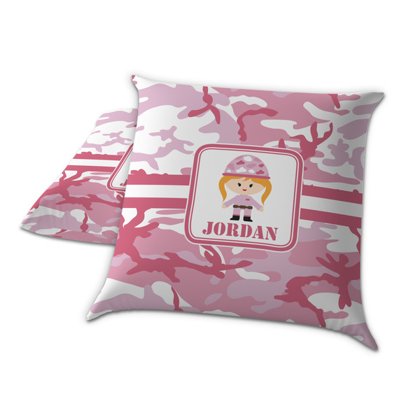 Pink Camo Decorative Pillow Case - TWO