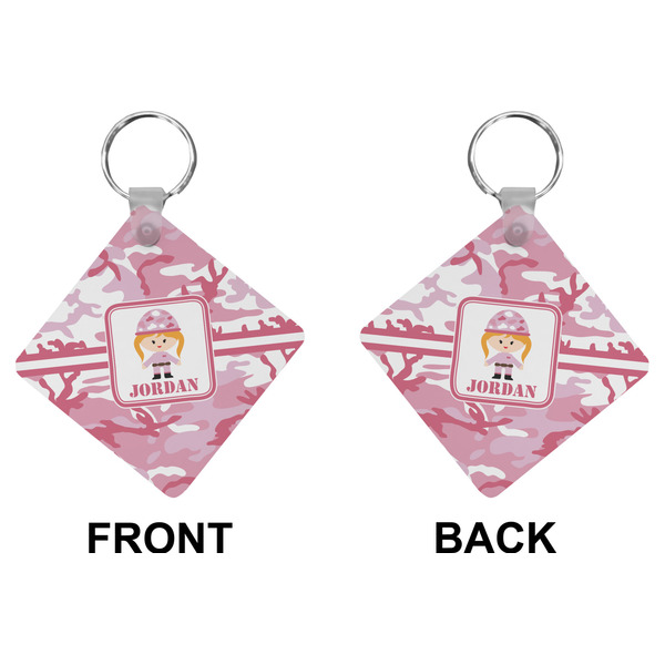 Pink Camo Diamond Keychain (Front + Back)