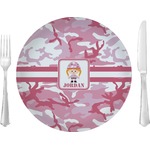 Pink Camo 10" Glass Lunch / Dinner Plates - Single or Set (Personalized)