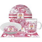 Pink Camo Dinner Set - Single 4 Pc Setting w/ Name or Text
