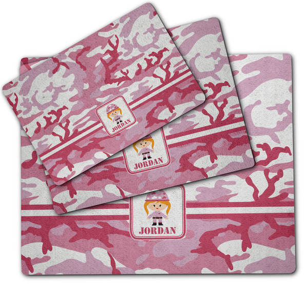 Pink Camo Dog Food Mat - MAIN (sm, med, lrg)