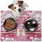Pink Camo Dog Food Mat - Medium LIFESTYLE