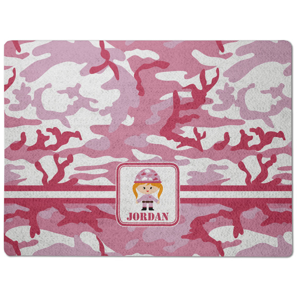 Pink Camo Dog Food Mat - Medium without bowls