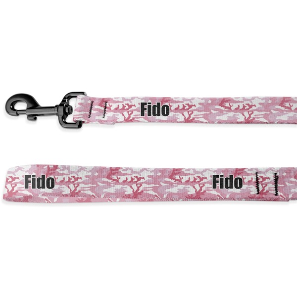 Custom Pink Camo Deluxe Dog Leash - 4 ft (Personalized)