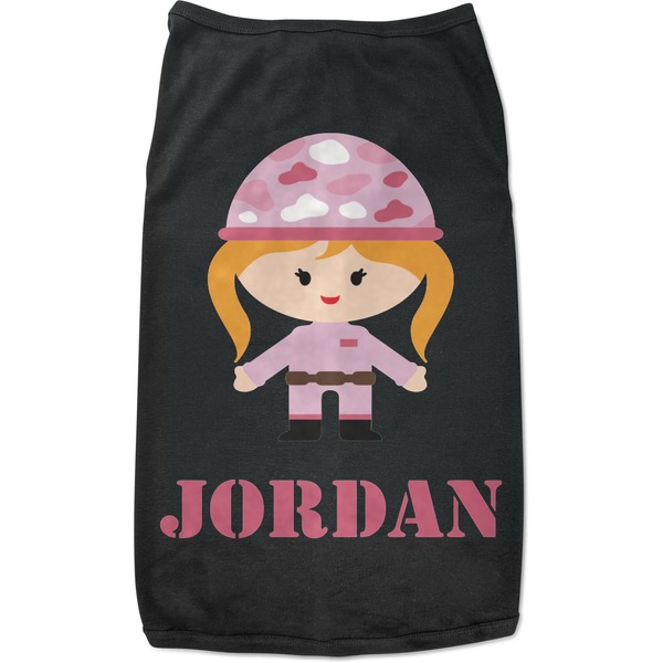 Custom Pink Camo Black Pet Shirt - M (Personalized)