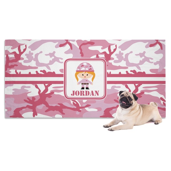 Custom Pink Camo Dog Towel (Personalized)